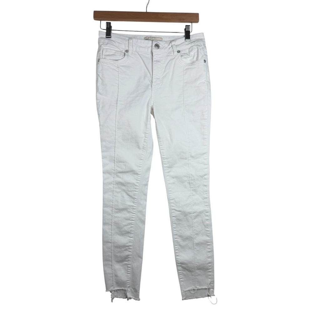 Free People‎ Women's Skinny Jeans White Raw Hem Ankle Size 27R